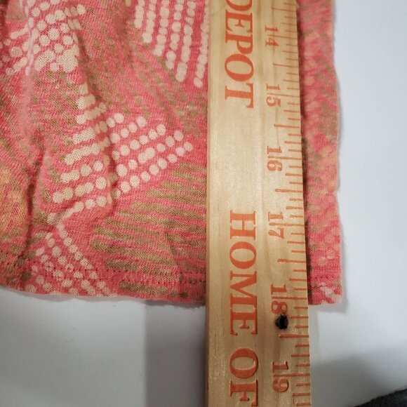 Lucky Brand Boho Printed Blouse Tie Front Peach Orange Womens 2X - Picture 10 of 12